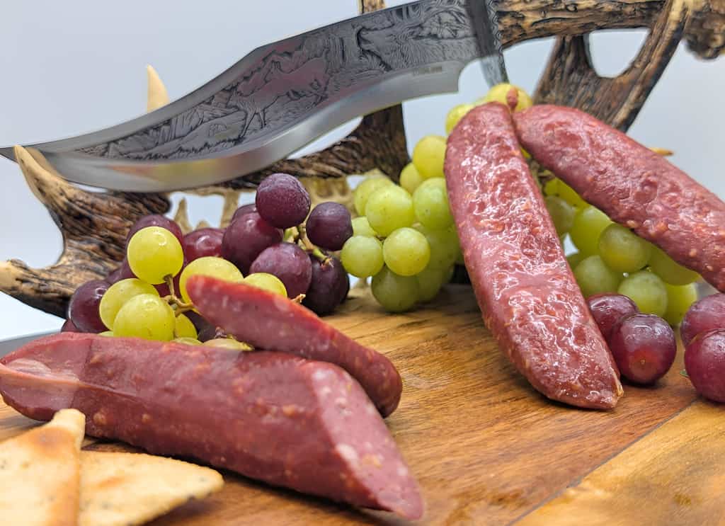 Smoked buffalo landjaeger snack sticks made in Wisconsin