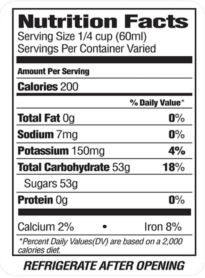 Organic maple syrup with riboflavin, magnesium, calcium, potassium, zinc, antioxidants and anti inflammatory properties.
