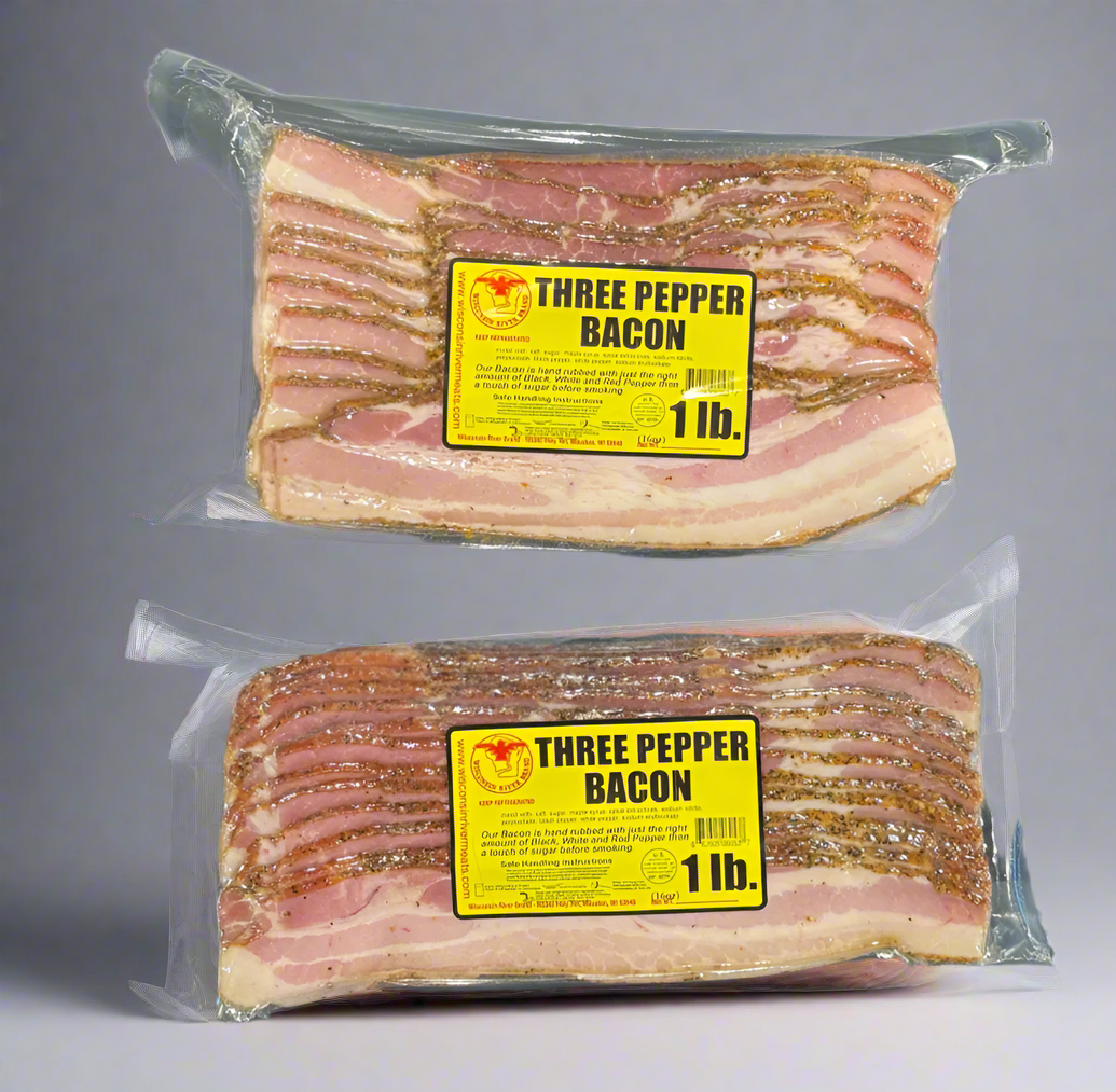 Pepper-crusted bacon with three types of pepper – smoky and flavorful mea