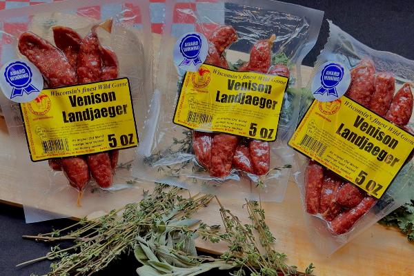 Venison Landjaeger 3 pack (5oz) - Wisconsin River Meats