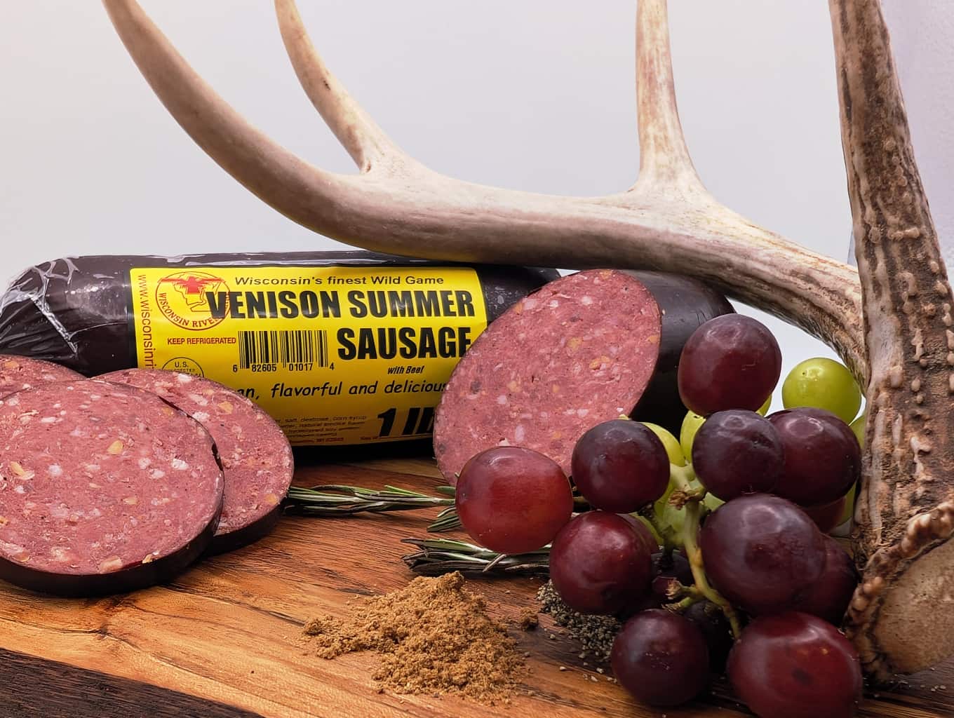 1 pound venison summer sausage with rich wild game flavor and classic spices