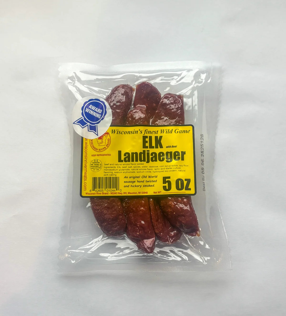 Elk Landjaeger 3 pack (5oz) - Wisconsin River Meats