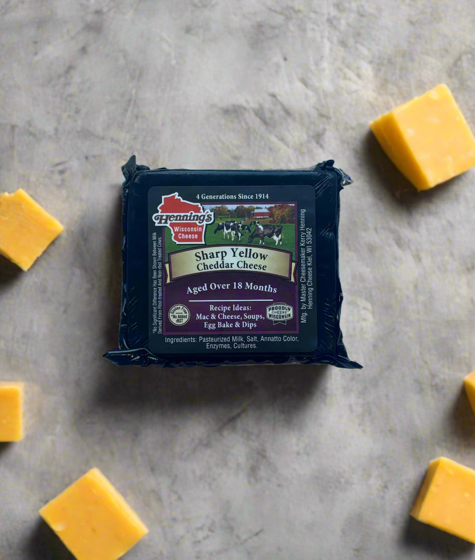 Sharp yellow cheddar cheese – bold, aged cheese block with rich, tangy flavor