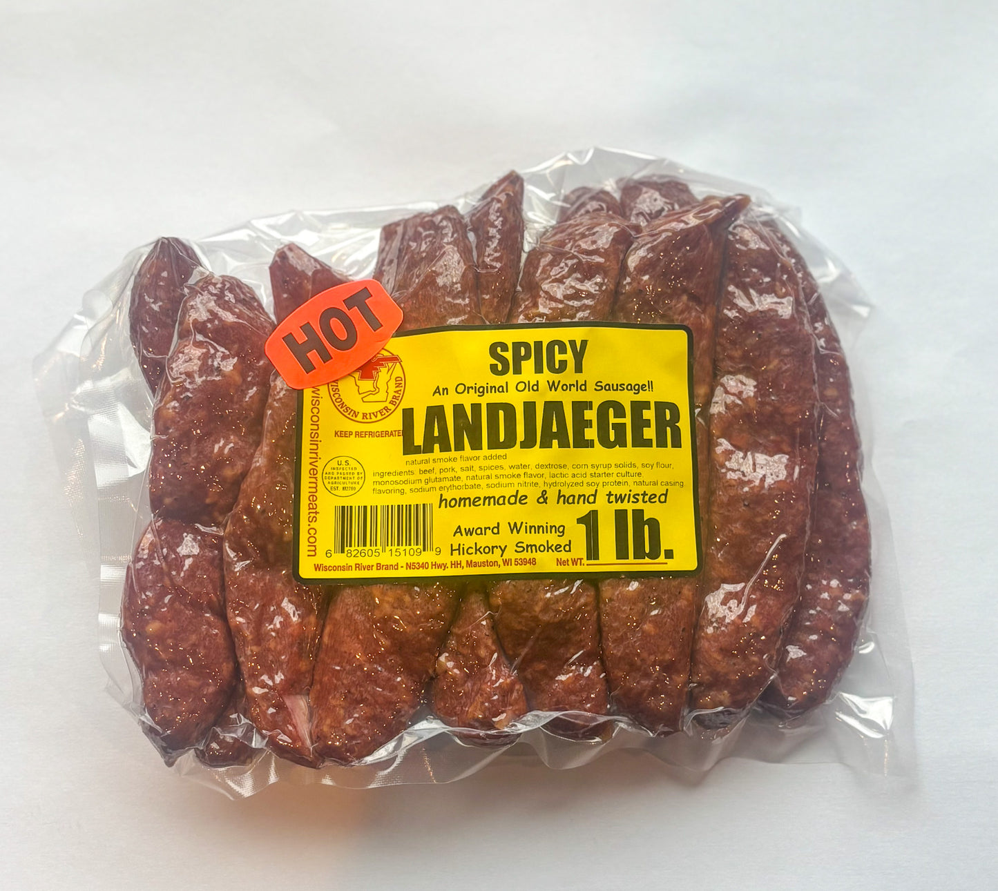 Spicy Landjaeger (2lbs) - Wisconsin River Meats