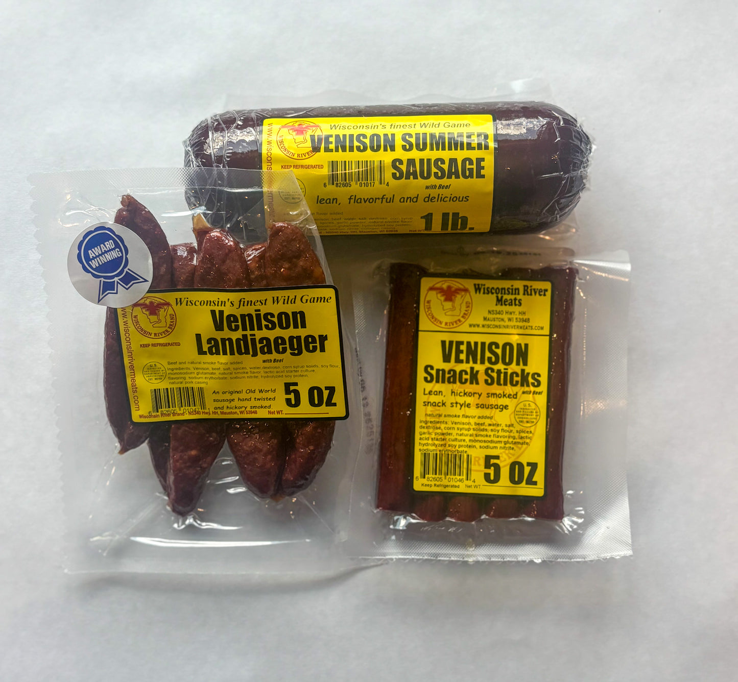 Gourmet venison meat combo – lean, protein-rich deer meat assortment for grilling and snacks