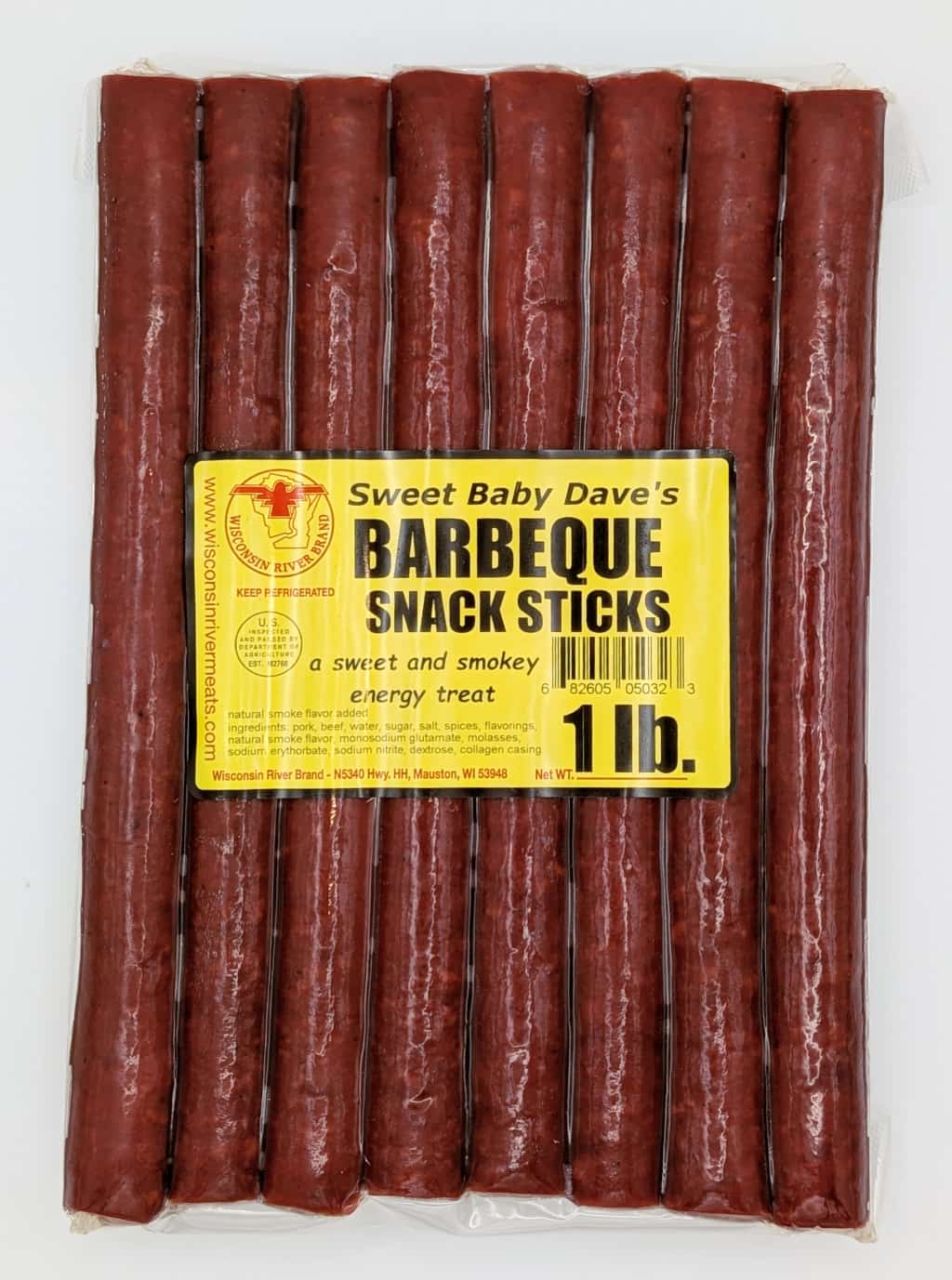 1 lb BBQ beef sticks made with premium beef and sweet smoky barbecue seasoning