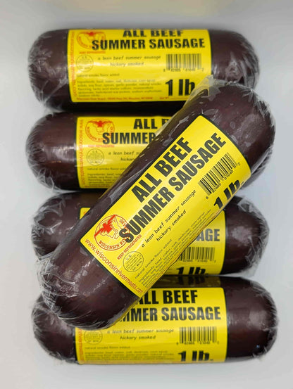 Wisconsin River Meats beef summer sausage 5 lb, fully cooked and ready to serve