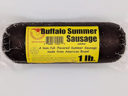 1 lb buffalo summer sausage made with premium bison and traditional seasoning