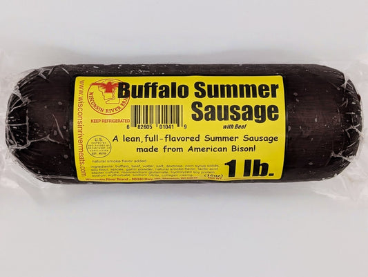 1 lb buffalo summer sausage made with premium bison and traditional seasoning