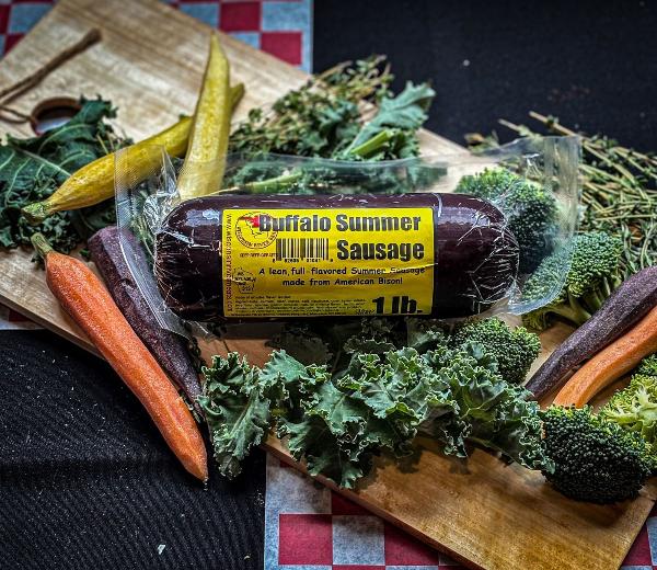 Buffalo Summer Sausage (2lbs) - Wisconsin River Meats 