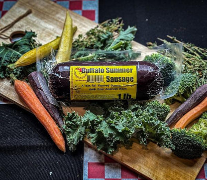 Buffalo Summer Sausage (2lbs) - Wisconsin River Meats 