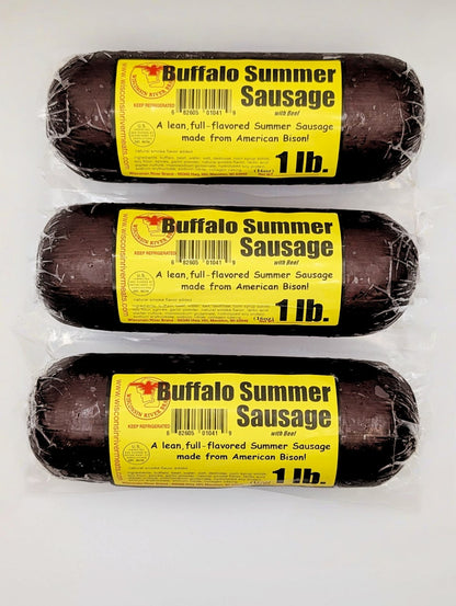 3 lb buffalo summer sausage made with premium bison and traditional seasoning