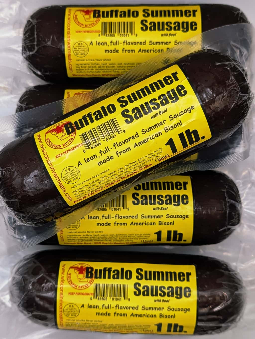 5 lb buffalo summer sausage made with premium bison and traditional seasoning