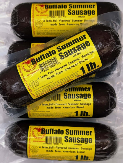 5 lb buffalo summer sausage made with premium bison and traditional seasoning