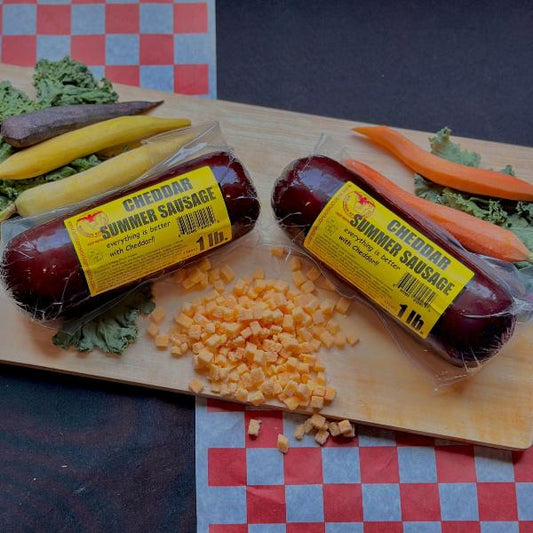 Cheddar Summer Sausage (2lbs) - Wisconsin River Meats 