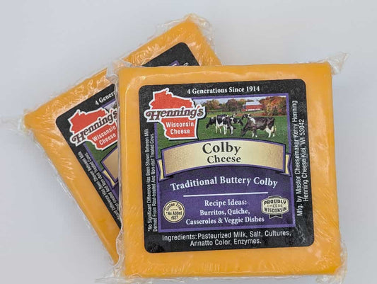Colby cheese 2 lb from Wisconsin River Meats, mild creamy Wisconsin cheese