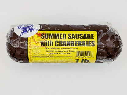 Wisconsin River Meats 1 lb cranberry summer sausage, handcrafted beef sausage made with real cranberries