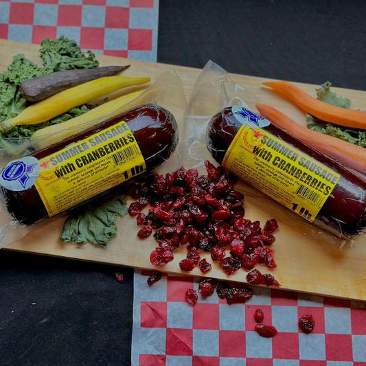 Cranberry Summer Sausage (2lbs) - Wisconsin River Meats 