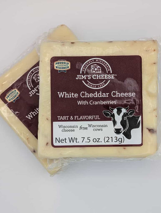 Cranberry white cheddar cheese 2 lb from Wisconsin River Meats, Wisconsin cheddar with dried cranberries
