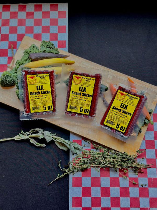 Elk Snack Sticks 3 pack (5oz) - Wisconsin River Meats 