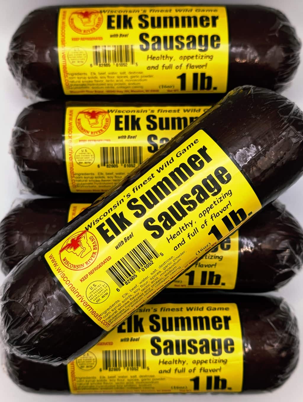 5 pound elk summer sausage with rich game flavor and classic spices