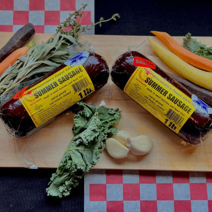 Garlic Summer Sausage (2lbs) - Wisconsin River Meats 