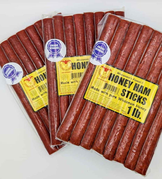 Honey ham snack sticks 3 lb from Wisconsin River Meats, sweet smoked pork snack sticks