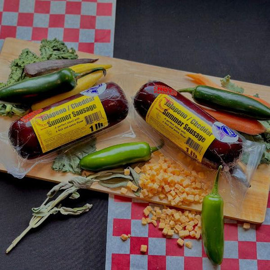 Hot n Spicy Jalapeno Cheddar Summer Sausage from Wisconsin River Meats 
