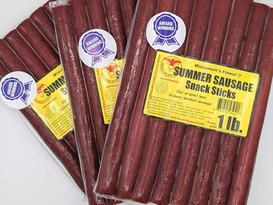 Original beef sticks 3 lb from Wisconsin River Meats, smoked beef snack sticks