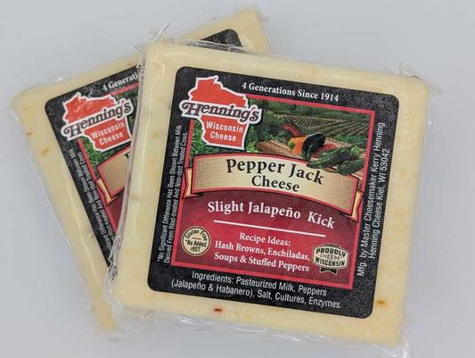 Pepper jack cheese 2 lb from Wisconsin River Meats, spicy Wisconsin cheese with peppers