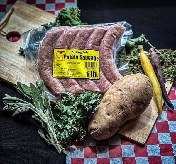 Potato Sausage Brats (2lbs) with sausage and potatoes from Wisconsin River Meats 