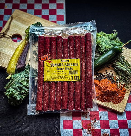 Spicy Snack Sticks (2lbs) - Wisconsin River Meats 