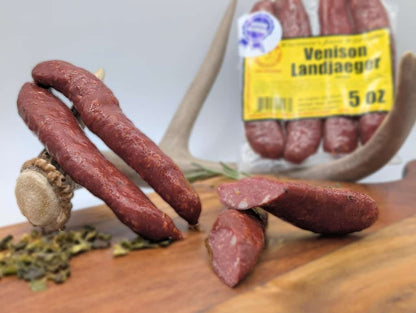 Smoked venison landjaeger snack sticks made in Wisconsin