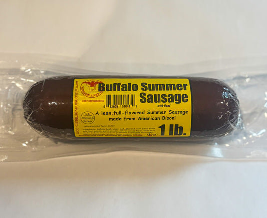 2lb buffalo summer sausage – lean, high-protein bison meat, naturally smoked