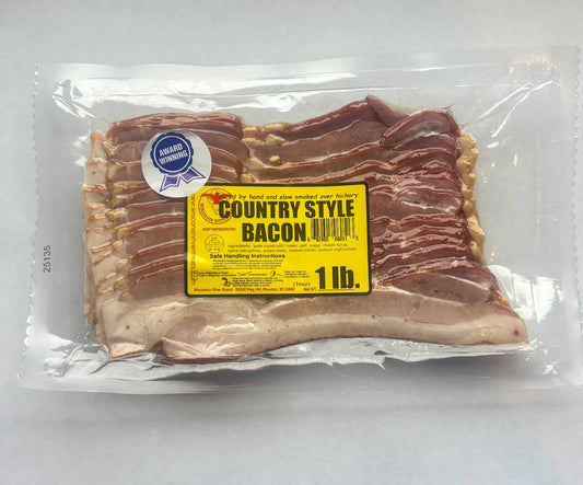 Country style bacon 2lbs – thick-cut, hardwood smoked bacon, top-selling favorite