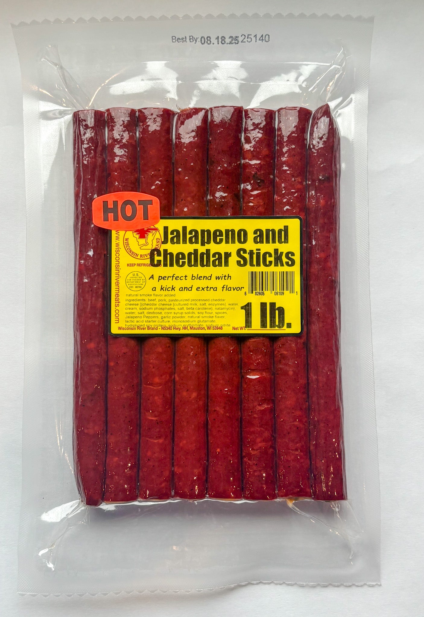 Jalapeno Cheddar Snack Sticks (2lbs) from Wisconsin River Meats 