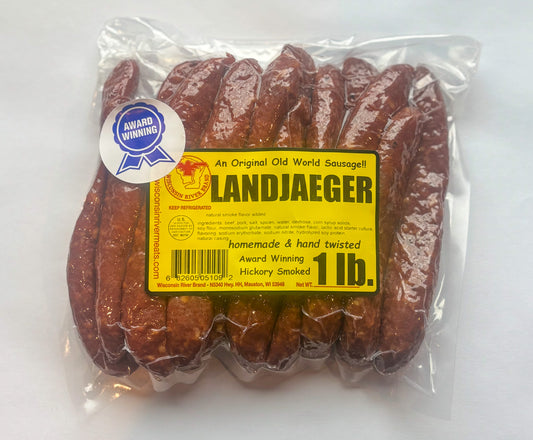 Landjaeger (2lbs) Old World Recipe for smoked sausage from Wisconsin River Meats 