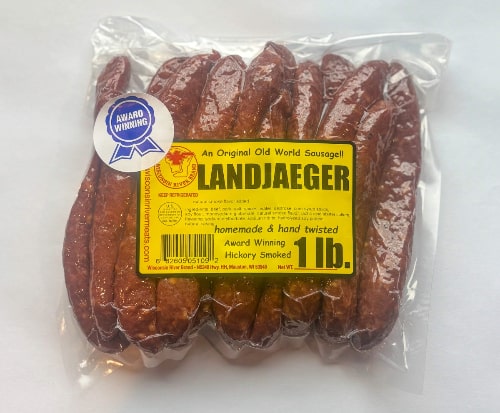 1 lb vacuum‑sealed smoked landjaeger – ready‑to‑eat wild game sausage sticks, coarse‑ground beef and pork smoked snack