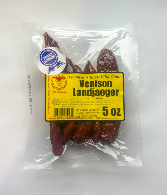 Venison Landjaeger 3 pack (5oz) - Wisconsin River Meats 